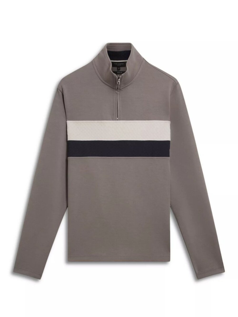 Ted Baker Men's Viktoro 1/4 Zipper Gray Pullover Designer Sweatshirt - NWT